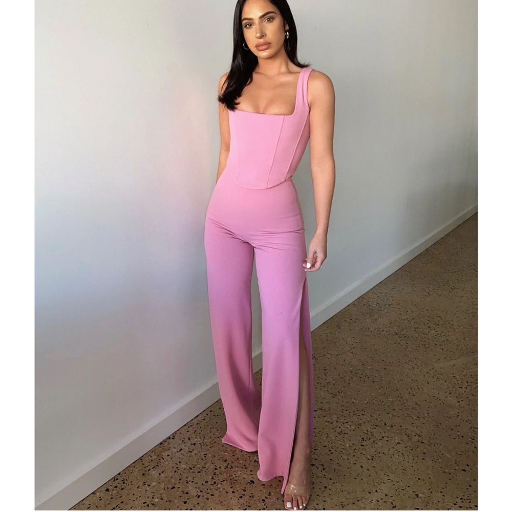 Melani the Label - Zax Corset Top Pant Set (Pink)